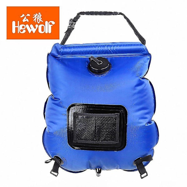 Solvärmeväska 20L Blå Gitter PVC Bärbar Bad