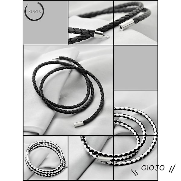Mode Kvinder Mænd Læder Flettet Manschet Armbånd Unisex Armbånd