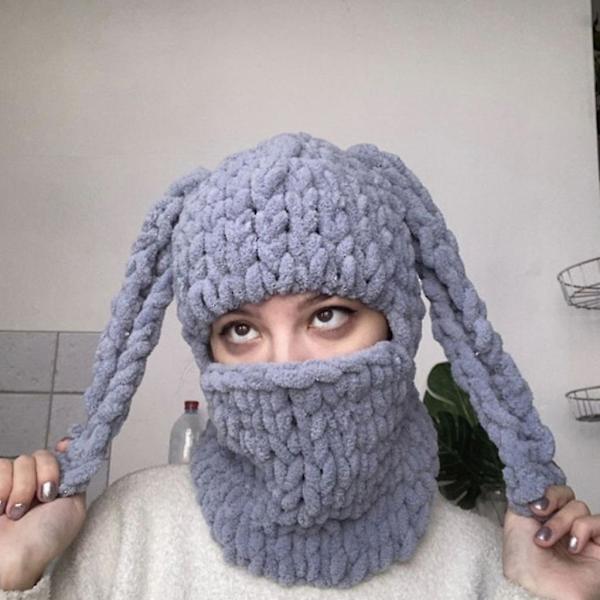 Kaninøre Balaclava Halloween Balaclava Lang Kaninøre Hatt Beanie Hatt