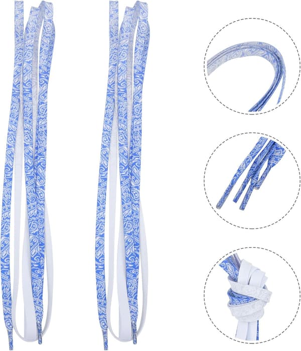 Gradient Mørkeblå Paisley Elastiske Snørebånd 140cm Flade Sneaker Skobånd Erstatningstilbehør