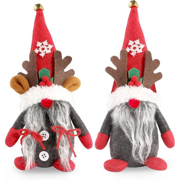 2 st jultomtar Plysch Dekorationer Tomtar Ornament Nordiska Elfdocka