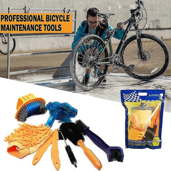 8x polkupyörän korjaustyökalut, ketjunpuhdistusaine pesuharjapyörä 81b3 |  Fyndiq