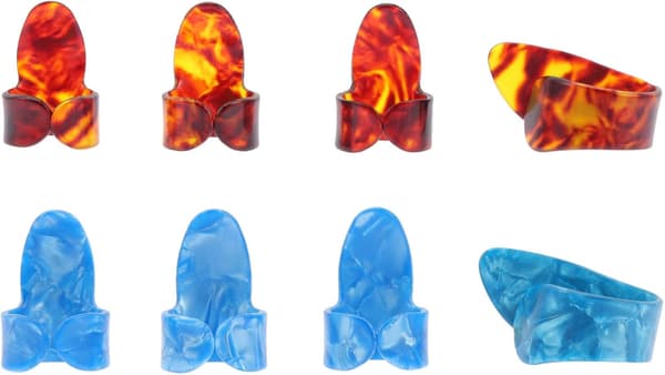 Gitarrfingerplektrumset Plasttumplektrum för akustisk gitarr fingerstyle och basspel
