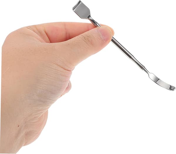 2 stk. makeupspatel i rustfrit stål med massagefunktion til ansigtspleje, ergonomisk design, hudormefjerner