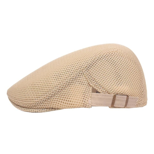 Mesh Solbeskyttende Beret Forår Efterår Hat Justerbar Mode Malerhat Til Voksne (Beige)