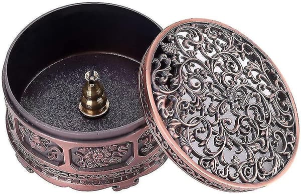 Røkelsebeholder Røkelsebrenner Med Lokk Og Messing Mini Stativ Aromaterapi