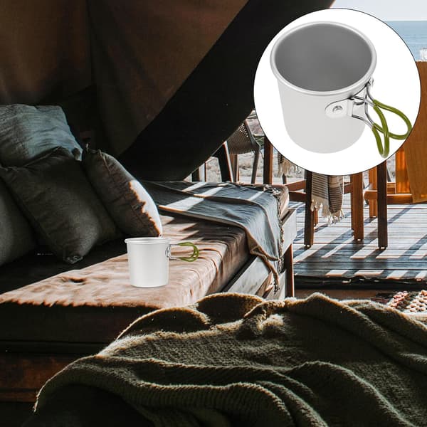 Camping Vikbar Vattenkopp Aluminiumlegering Bärbar Utomhus Kaffemugg Lättvikts Vandringsdricksvara