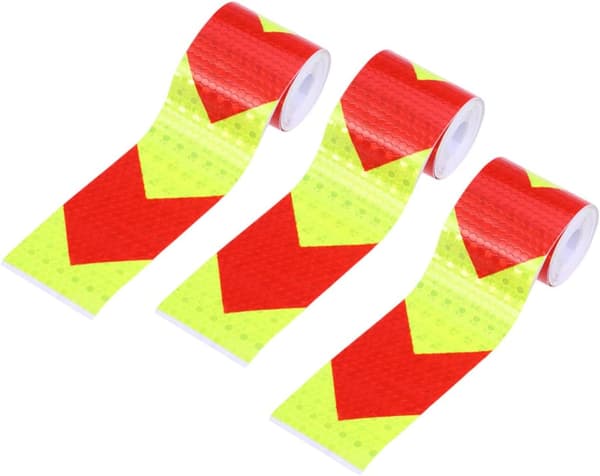 3st Fluorescerande Reflekterande Varningstejp Pil Design Hög Synlighet Säkerhetsdekal