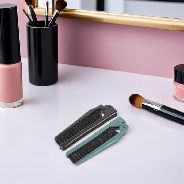 6 stk. foldbar dobbeltsidet hårkam til krøller og styling til mænd og kvinder, nem at have med til daglig brug