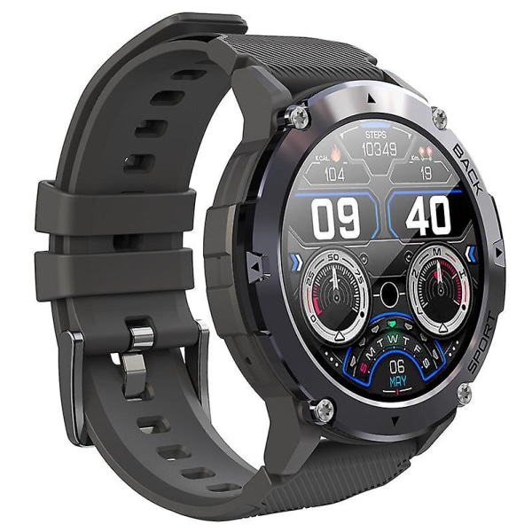 Bluetooth-samtal Smartwatch Utomhus Trefaldig Skydd Röstassistent Vattentät Hjärtfrekvens 1.32-tums Klocka Black