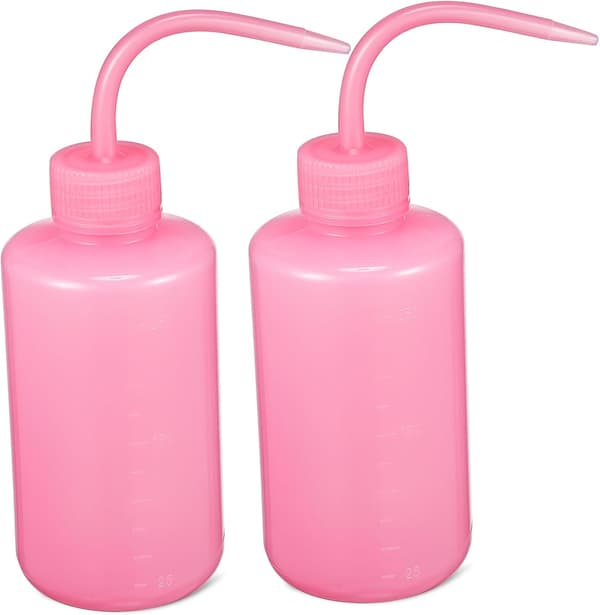 Ögonfranstvättflaskor med jämnt vätskeflöde Rosa 250 ml 2 st Plastklämflaskor Återanvändbara