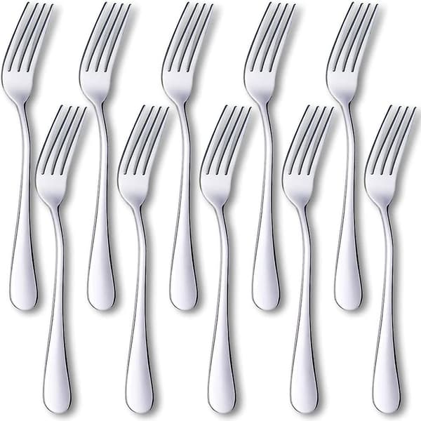 10-pack middagsgafflar, rostfritt stål bestick middagsgafflar