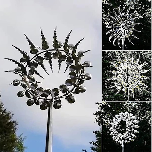 Ulkoilmakierrettävät metalliset tuulikellot (1 kpl, hopea)