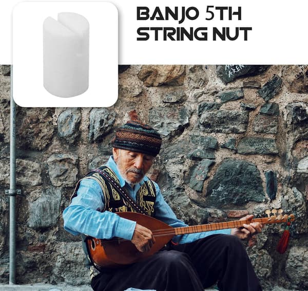 Banjo Nut Ox Bone Replacement 4Pcs Stringtillbehör för 5-strängade banjospelare med förbättrad ljudkvalitet