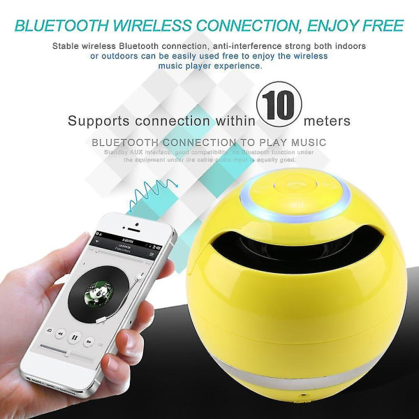 Round Suport TF Card Hi-fi Speaker FM Mini Bluetooth