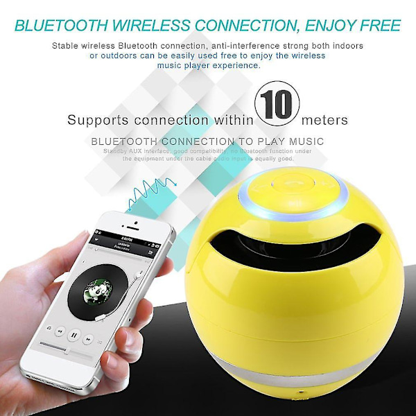 Runda Suport TF-kort Hi-Fi-högtalare FM Mini Audio Bluetooth