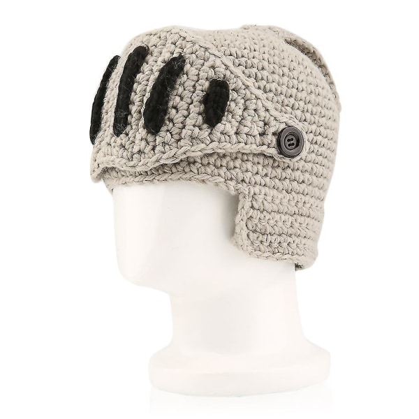 Unisex Vintervarm Heklet Strikket Beanie Roman Knight Hatt