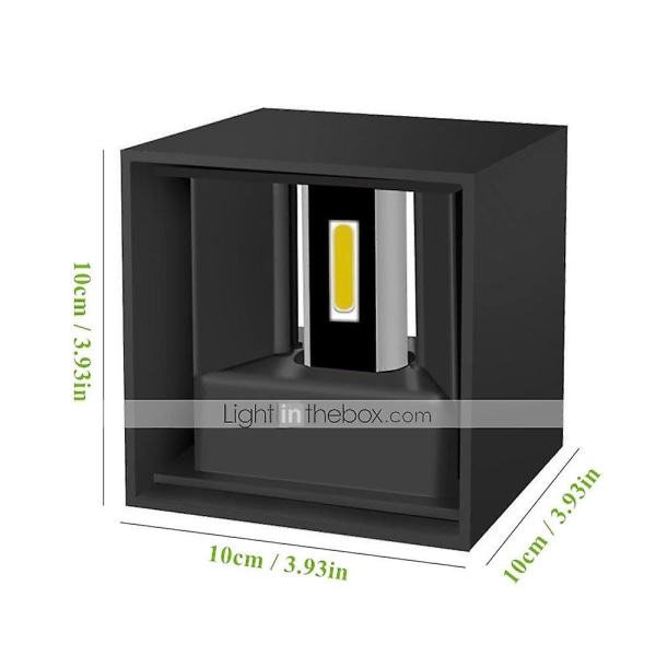 12W LED Aluminium Vegglampe Skinneprosjekt Kvadrat Utendørs