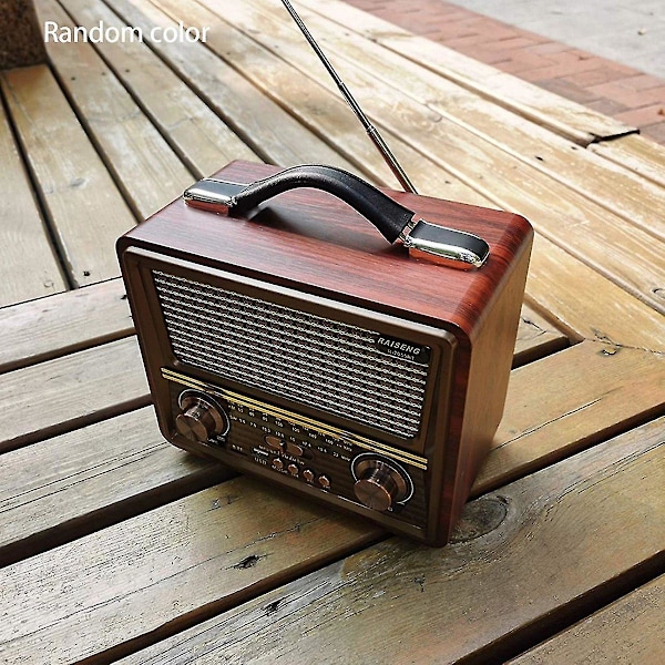 Trä Retro Radio, Am Sw Fm Radio, Trådlös Bluetooth-högtalare, Mini Audio Utomhus Hög Volym För