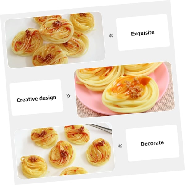 2 st Pasta med konstgjord sås Falsk Spaghetti Showcase Konstgjord Pasta Simulerat Kött