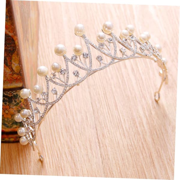 Brudekrone Perle Rhinestone Hodeplagg Elegant Bryllupshårdekor