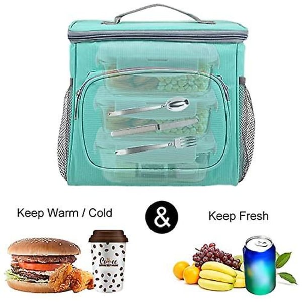 Kylväska, 10l Lunchbox, Isolerad Lunchväska Med Justerbar Axelrem, Bärbar Vattentät