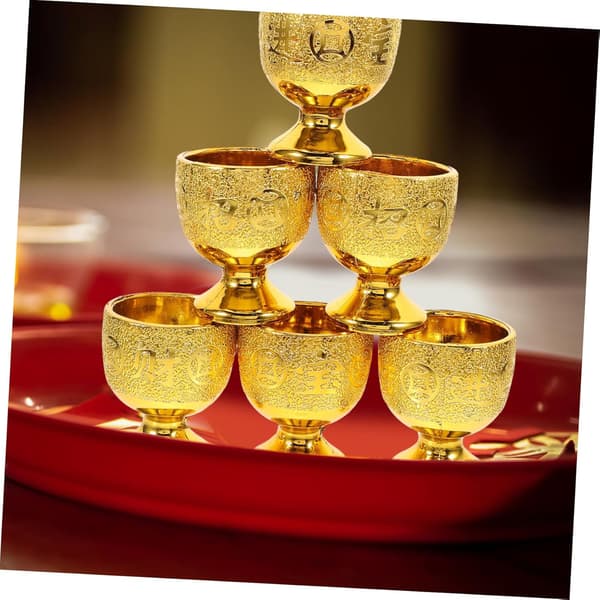 6 stk. offerkop dekorative buddhistiske drikkeglas til tilbedelse tempelbrug multifunktionel