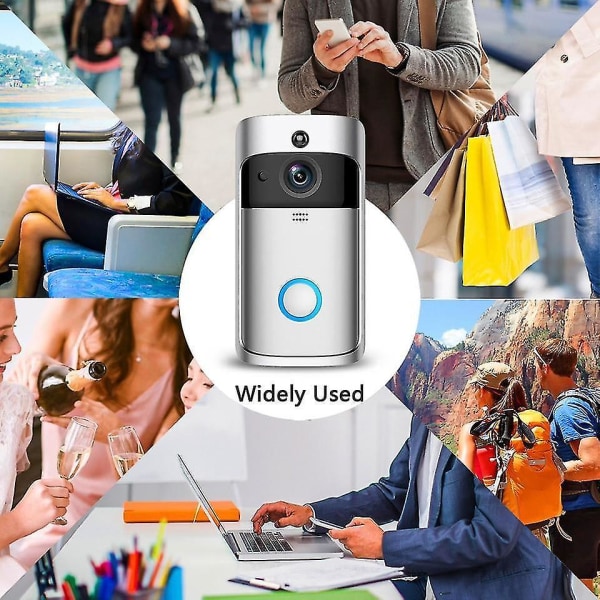 Smart Dörrklocka Wifi Trådlös Samtal Intercom Video Öga Lägenheter