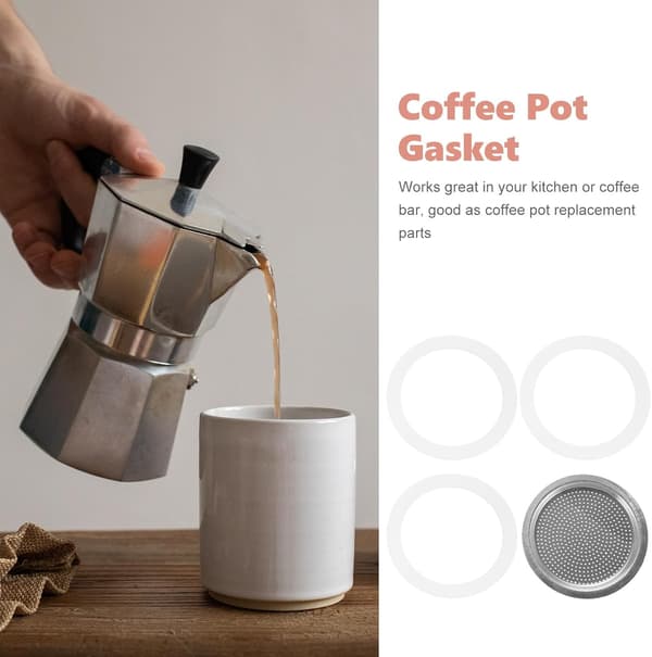 Kaffekanne Silikonpakning Espressomaskin Deler 9 Kopp Størrelse Silikonmateriale Enkel å Installere Solid Erstatning
