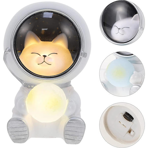 Kreativ Natlampe - Astronaut Hund Formet Natlampe, Dekorativ Sengebordlampe