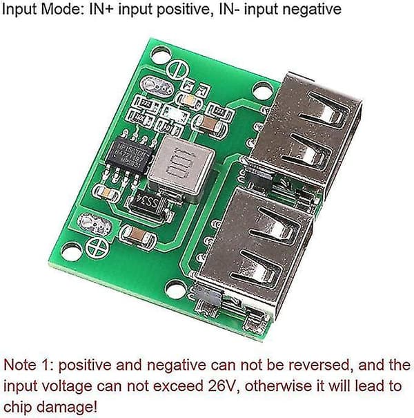 4 stk Mobil Strømforsyningskort USB DC-DC Step Down Lader