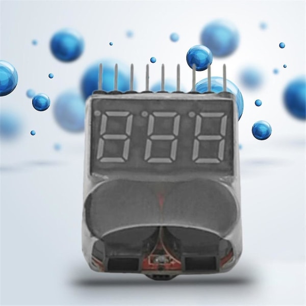 1-8s Lipo Li-ion Fe Batterispændingstester Buzzer Alarm