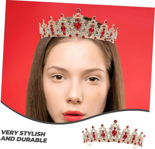 Rhinestonekrone for kvinner og elegant brudetiara-hodeplagg
