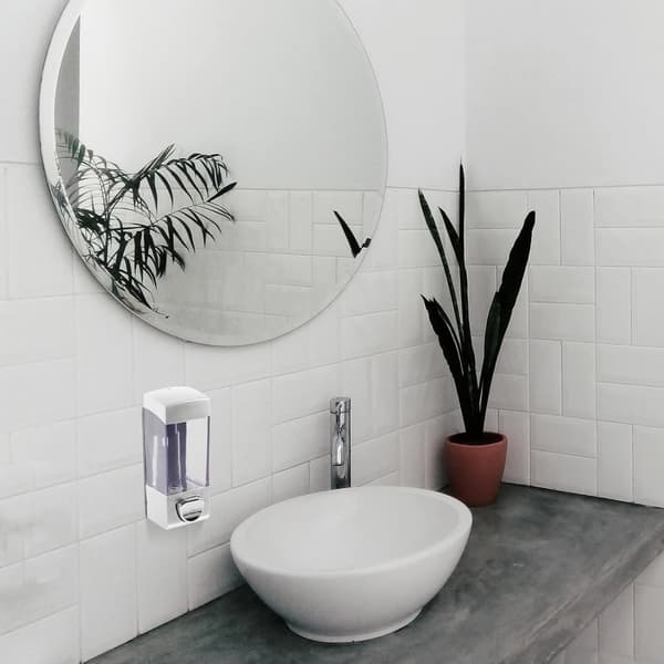 2 stk. håndsæbedispenser, pressende shampoo-beholder 350 ml, ABS vægmonteret design, moderne udseende