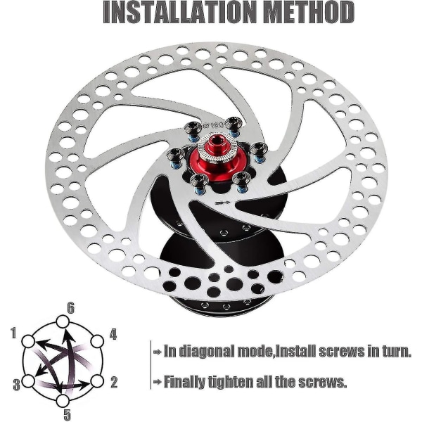 160mm 180mm 203mm Cykel Skivbroms Center Lock Rotor Med Rostfria Bultar Cykel Rotorer Passar För Landsvägscykel, Mtb, Mountainbike, 2st (180mm) Bd-