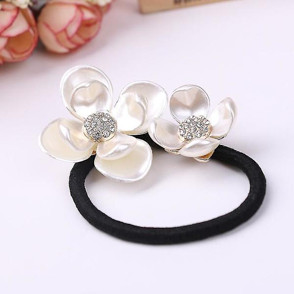 Kristallblommor Hårband Hårsnoddar (2 st, Beige)