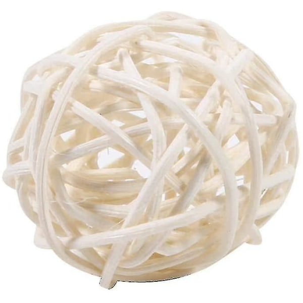 20 st Wicker Takraw-prydnader Fotorekvisita Heminredning 3cm (vit)-yuhao White