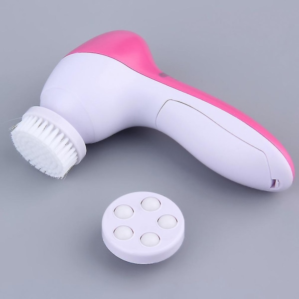 5 in 1 Face Skin Care Cleaning Wash Brush Massager Pink