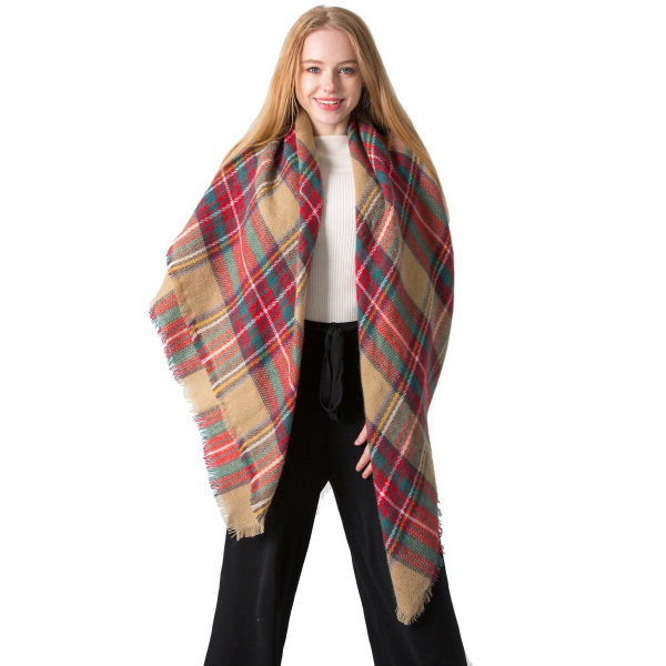 Mote-sjal og skjerf for damer, vinter, damer skjerf, pledd-skjerf for kvinner, tartan-skjerf