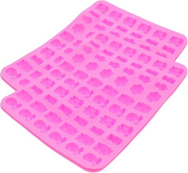 2 st silikonformar för godis, non-stick, lätta att ta ur, rosa gummiformar för DIY