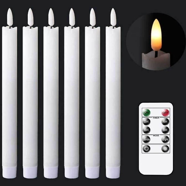 Led Candle Flameless Ivory Taper Remote Cone Light