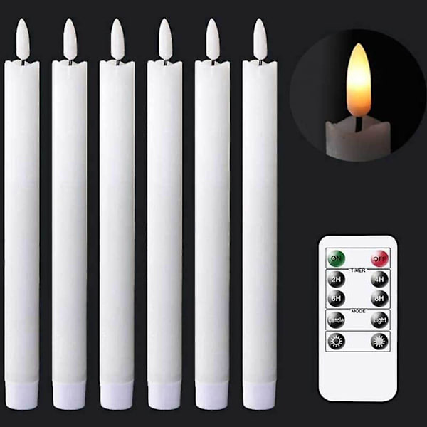 LED-ljusstake, Flammlös Elfenbensfärgad Konformad Ljus med Fjärrkontroll