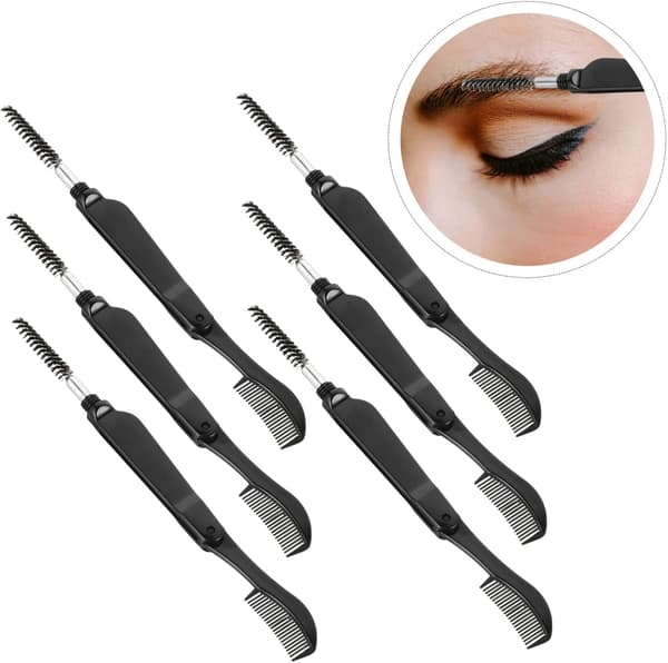 6 stk. foldbare øjenvippekamme Praktisk makeupbørste til øjenvippekamform til nem styling