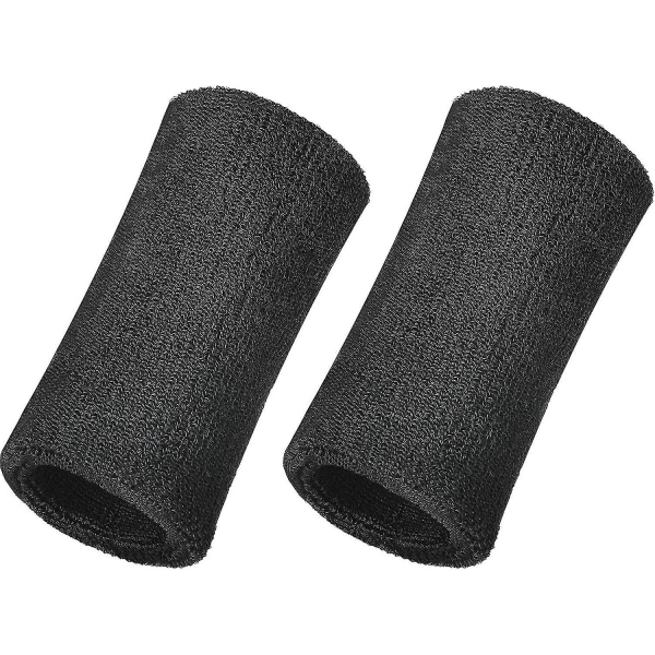 6 tommer håndledssvedbånd sportsarmbånd Elastiske atletiske håndledsbånd til sport Black1par