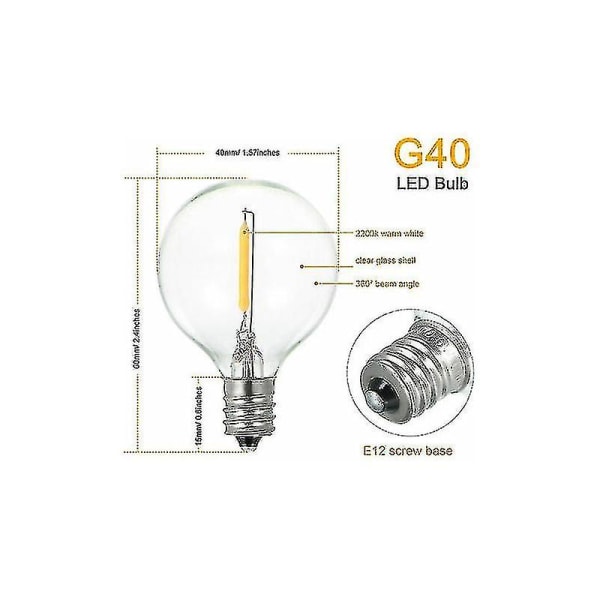 Specifik glödlampa, varmvit, 3-pack, Ac220-230v 1w E12 G40