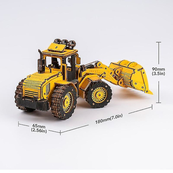 3D Træpuslespil Bulldozer Ingeniørkøretøj Byggeklodser Sæt