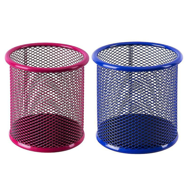 2 stk. Pen Pot Runde Jernnet Durable Pen Organizer Blyantsholder Pen Container Blyantkopper