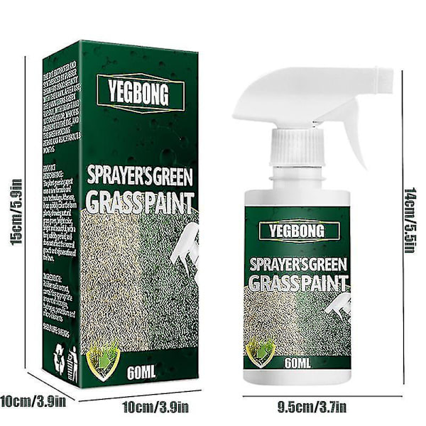 Vihreä ruohonvärjäys - pitkäkestoinen nurmen maali, korjaa laikukkaita ja keltaisia nurmikoita - Grass-yuhao