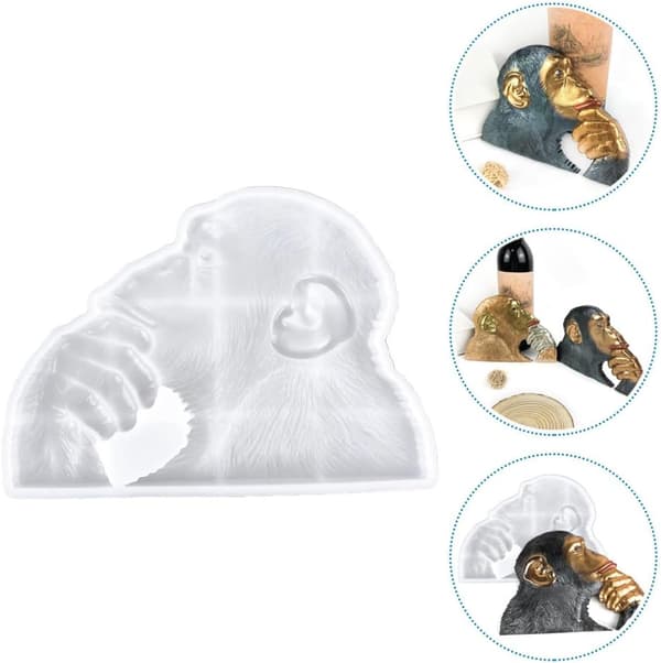 DIY Gorilla Silikonform Non-Stick Epoxy Håndverksform 3D Gorilla Dekor Silikon