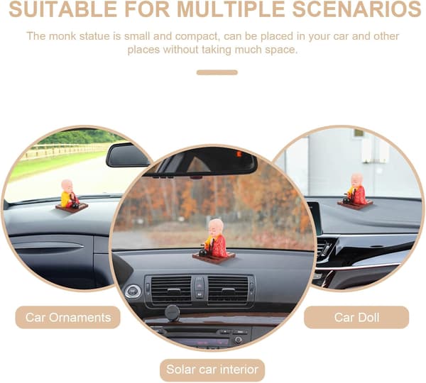 Soldriven instrumentbräda munkfigur med vickhuvudfunktion och robust material